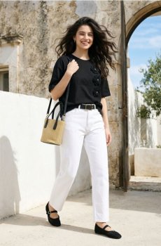 Джинси mom fit comfort - білий