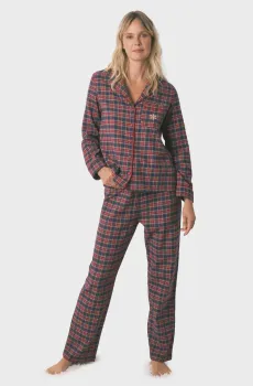 Женская пижама в клетку (рубашка, брюки) Разноцветный XXL womensecret 3592476