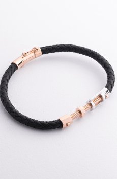 Каучуковый браслет из красного и белого золота б05812