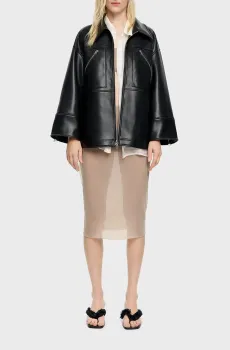 Женский черный кожаный жакет Черный XS-S Bimba Y Lola 251BR0461.10000