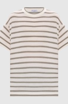 Белая футболка из шерсти и кашемира