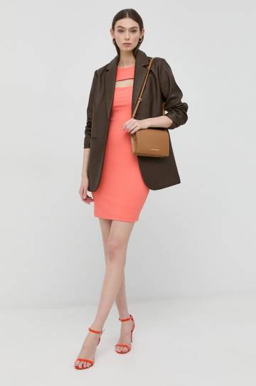 Платье Guess цвет розовый mini облегающее Платье Guess цвет розовый mini облегающее
