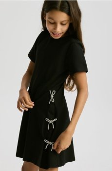 Reserved - Сукня з бантиками - чорний - 295FW-99X