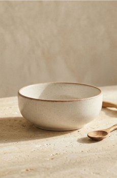 Крапчаста миска з обідком - бежевий