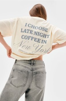 Бавовняна футболка з написом - світло-жовтий