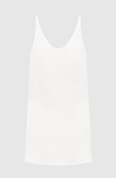 Топ цвета айвори из шелка с цепочкой мониль