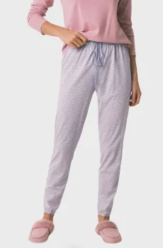 Женские голубые брюки с узором Голубой M womensecret 3702248