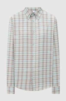 Голубая рубашка в узоре