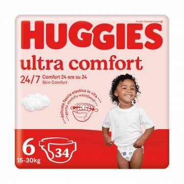 Подгузники Huggies Ultra Comfort размер 6 (15-30 кг), 34 шт Подгузники Huggies Ultra Comfort размер 6 (15-30 кг), 34 шт