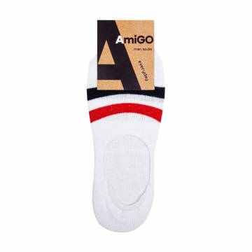 Носки мужские Amigo SS17 следы, белые с полосками, размер 27 Носки мужские Amigo SS17 следы, белые с полосками, размер 27