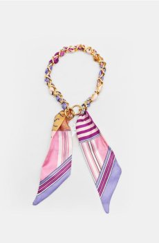 Декоративна підвіска для телефону з плетеним ремінцем і шарфовими акцентами - різнобарвний