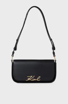 Женская черная кожаная сумка SIGNATURE Черный ONESIZE Karl Lagerfeld A1W30039