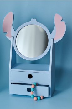 Дзеркало з висувними шухлядками для зберігання Stitch - light blue