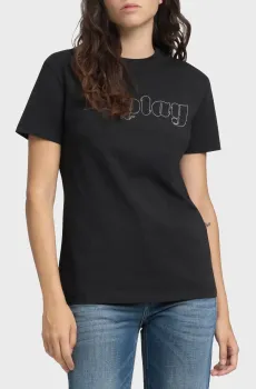 Женская черная футболка Черный S Replay W3566C.000.22658P