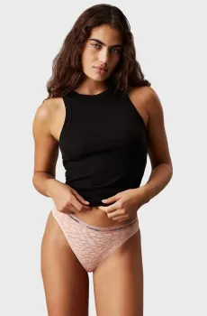 Женские персиковые трусики с узором BRAZILIAN Оранжевый XS Calvin Klein 000QD5233E