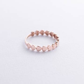 Золотое кольцо "Сердечки" к08087 Золотое кольцо "Сердечки" к08087