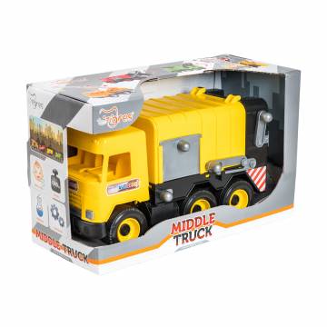 Игрушка Tigres Middle Truck Мусоровоз, желтый, от 3 лет, в коробке, (39492) Игрушка Tigres Middle Truck Мусоровоз, желтый, от 3 лет, в коробке, (39492)