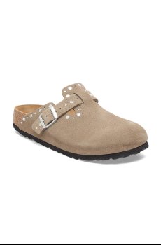 Замшевые шлепанцы Birkenstock Boston Rivet