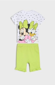 Комплект із топа з велосипедними шортами Minnie Mouse - лаймовий