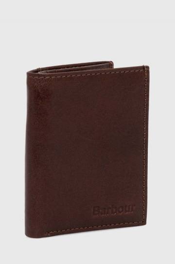 Кожаный кошелек Barbour мужской цвет коричневый Кожаный кошелек Barbour мужской цвет коричневый