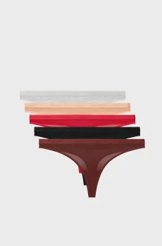 Женские трусики (5 шт) THONG Разноцветный L Calvin Klein 000QD5247E