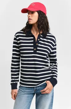 Женское темно-синее поло в полоску Синий S Gant 4200556