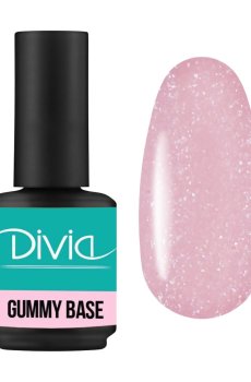 Камуфлирующая база для гель-лака Divia Gummy Base GB1507 Natural Shimmer Pink, 15 мл