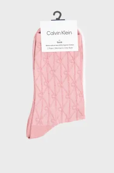 Женские носки (2 пары) EMBLEM AOP Разноцветный ONESIZE Calvin Klein 701237676