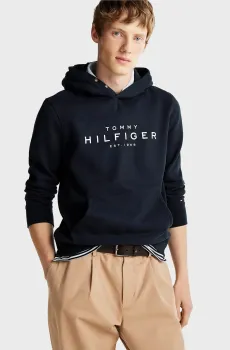 Мужское темно-синее худи TOMMY HILFIGER HOODY Синий S Tommy Hilfiger MW0MW37455
