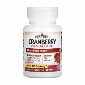 Клюква с пробиотиком 21st Century Cranberry Plus Probiotic, 60 таблеток Клюква с пробиотиком 21st Century Cranberry Plus Probiotic, 60 таблеток