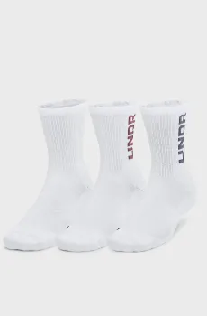 Белые носки (3 пары) UA 3-Maker Mid-Crew Белый 47.5-50.5 Under Armour 1373084-101