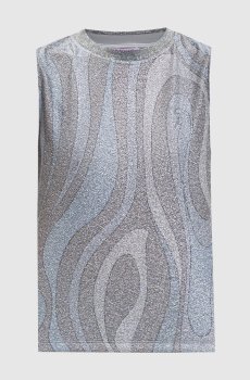 Серый топ с принтом Marmo с люрексом