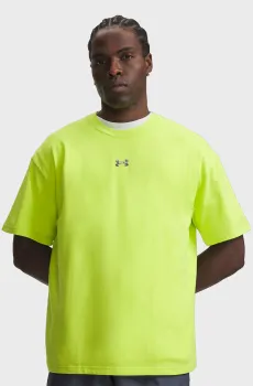 Мужская салатовая футболка UA M HWT METAL LOGO SS Салатовый L Under Armour 6013618-394
