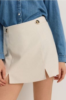 Reserved - Спідниця-шорти з віскози - бежевий - 721AC-08X
