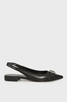 Женские черные кожаные слингбэки Khimena Черный 39 PRPY PRSDS72007W
