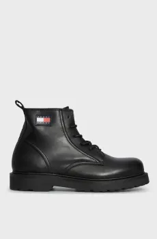 Мужские черные кожаные ботинки TJM RUBERIZED LACE UP BOOT Черный 45 Tommy Jeans EM0EM01276