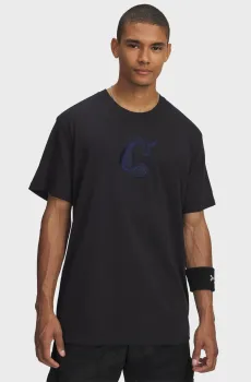 Мужская черная футболка Curry Verbiage Tee 1 Черный XL Under Armour 6007301-001