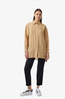 Женская коричневая рубашка Коричневый 38 Lacoste CF0406IXQ