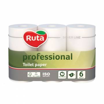 Туалетная бумага Ruta Silver Line Professional 2-слойная, белая, 6 рулонов Туалетная бумага Ruta Silver Line Professional 2-слойная, белая, 6 рулонов