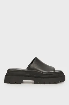 Женские черные кожаные слайдеры KENDRA Черный 38.5 Michael Kors 40R5KEFS1L