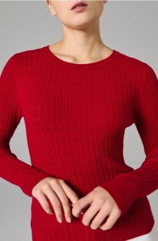 Ажурний светр - червоний