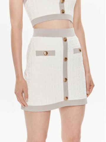 Elisabetta Franchi Cпідниця-міні GK-98B-42E2-004477 Білий Slim Fit Elisabetta Franchi Cпідниця-міні GK-98B-42E2-004477 Білий Slim Fit