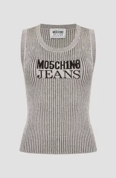 Женский серебристый топ Серебряный XXS Moschino J0884.3205;1610