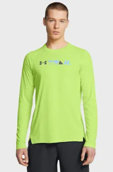 Мужской салатовый лонгслив UA TRAIL RUN GRAPHIC LS Салатовый XL Under Armour 1386707-304
