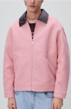 Reserved - Куртка зі штучним баранчиком - рожевий - 473HM-30X