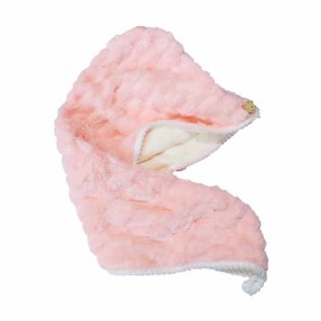 Полотенце-тюрбан для сушки волос Cosmo Shop двустороннее, 59*24 см, розовое, 1 шт (CS11046R)