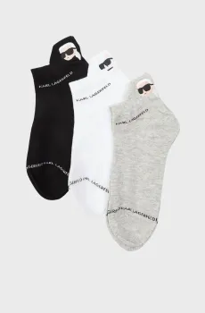 Женские носки (3 пары) K IKONIK 2.0 SHORT SOCKS 3 PAK Разноцветный 35-38 Karl Lagerfeld 231W6004