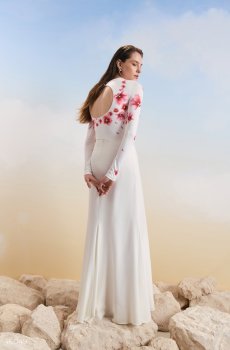 Боді з довгим рукавом із принтом Мальва