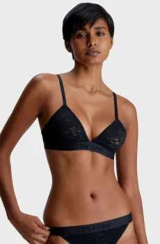 Женский черный бюстгальтер UNLINED TRIANGLE Черный XS Calvin Klein 000QF7491E