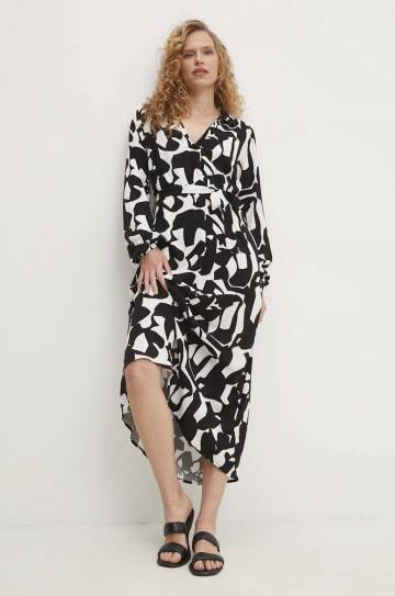 Платье Answear Lab цвет чёрный maxi расклешённая Платье Answear Lab цвет чёрный maxi расклешённая